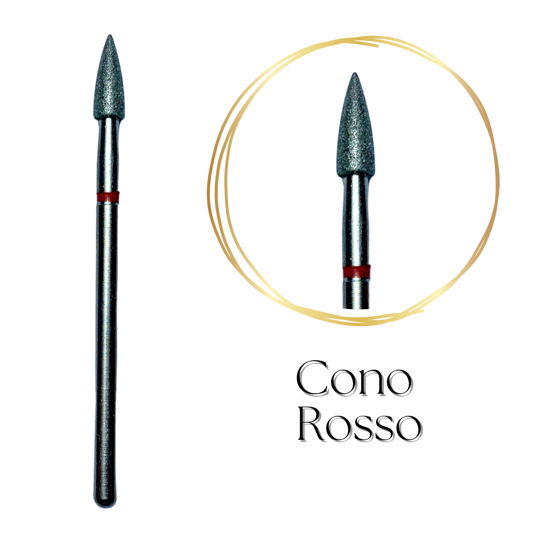 Punta fresa diamanta cono rosso