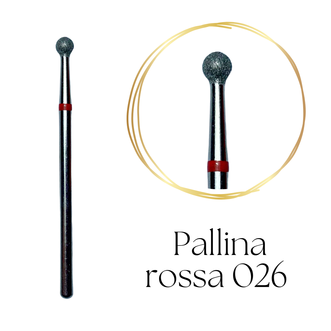 Punta fresa diamanta pallina rossa 026