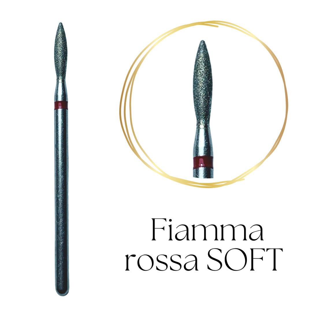 Punta fresa diamantata fiamma rossa SOFT