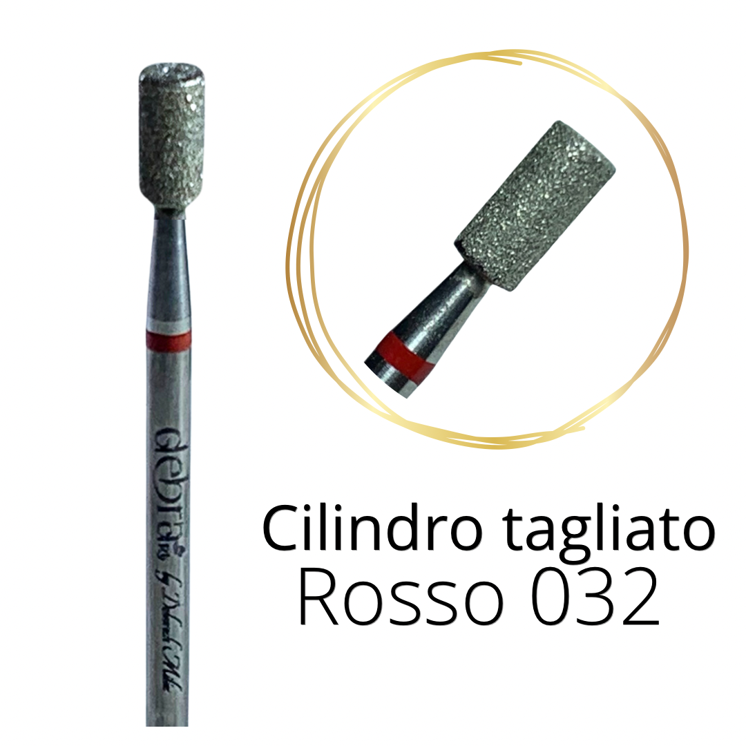 Cilindro Tagliato Rosso Punta Fresa diamantata Debrart