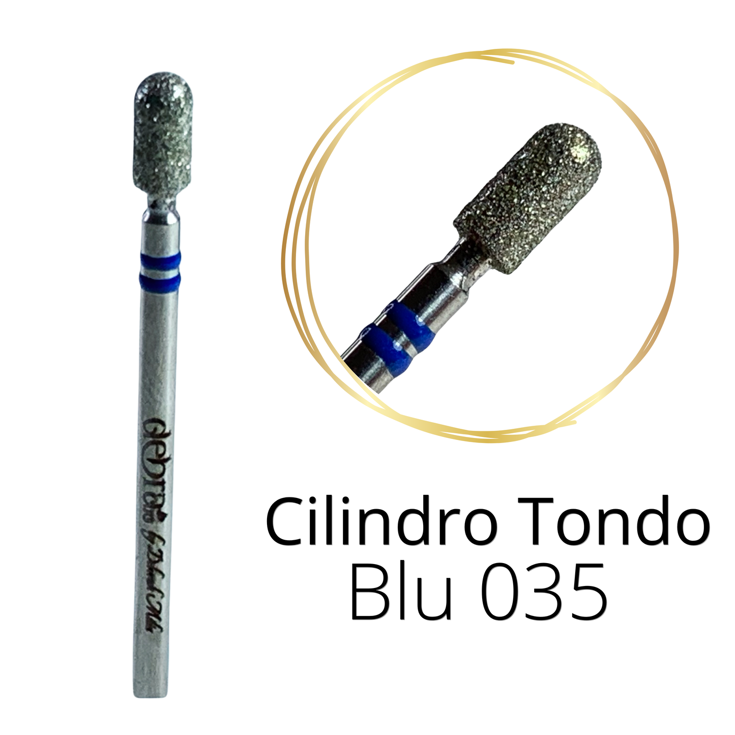 Cilindro Tondo Blu Punta Fresa diamantata Debrart